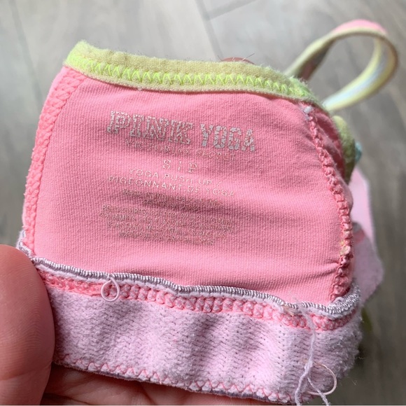 Pink Victoria's Secret Yoga Sports Bra Cropped Tank Top Pink Size Small - Picture 6 of 7